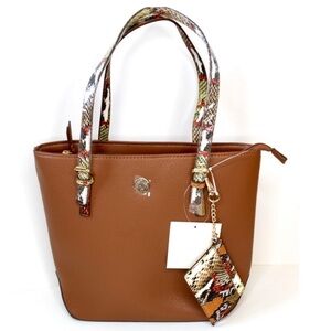 Anne Klein | Brown Lily Tote Pebble w/credit card wallet
